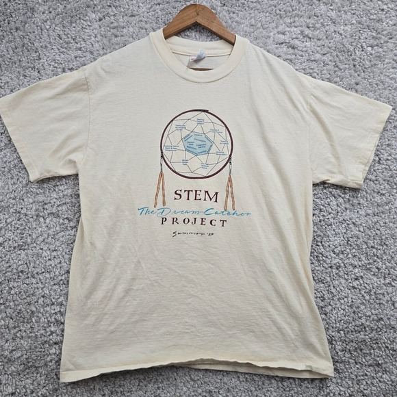 Vintage STEM Project The Dream Catcher Shirt Large Cream Single‎ Stitch 90s - Picture 1 of 11